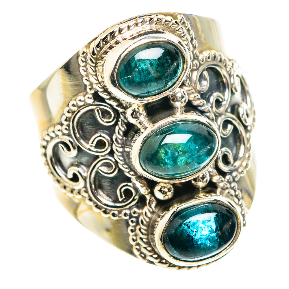 Blue Tourmaline Rings handcrafted by Ana Silver Co - RING76555