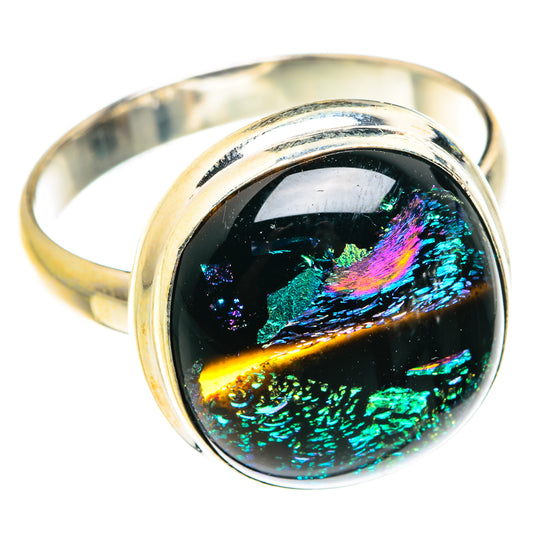 Dichroic Glass Rings handcrafted by Ana Silver Co - RING76582