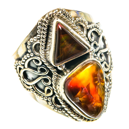 Mexican Fire Agate Rings handcrafted by Ana Silver Co - RING76602