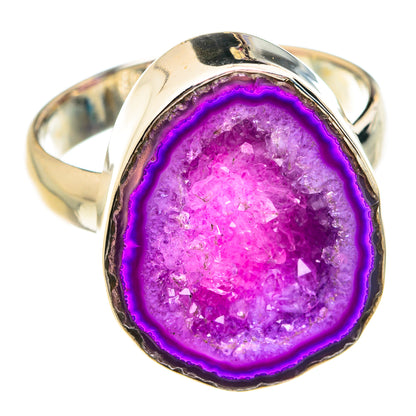 Purple Geode Slice Rings handcrafted by Ana Silver Co - RING76690
