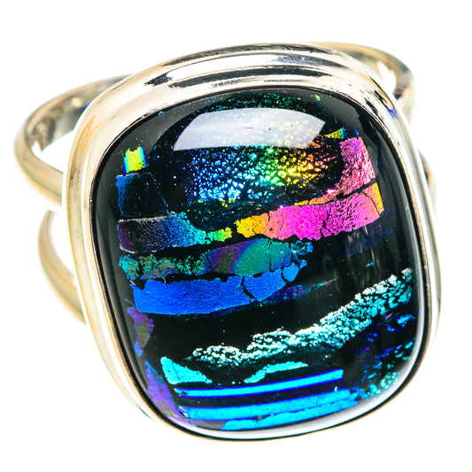 Dichroic Glass Rings handcrafted by Ana Silver Co - RING76698