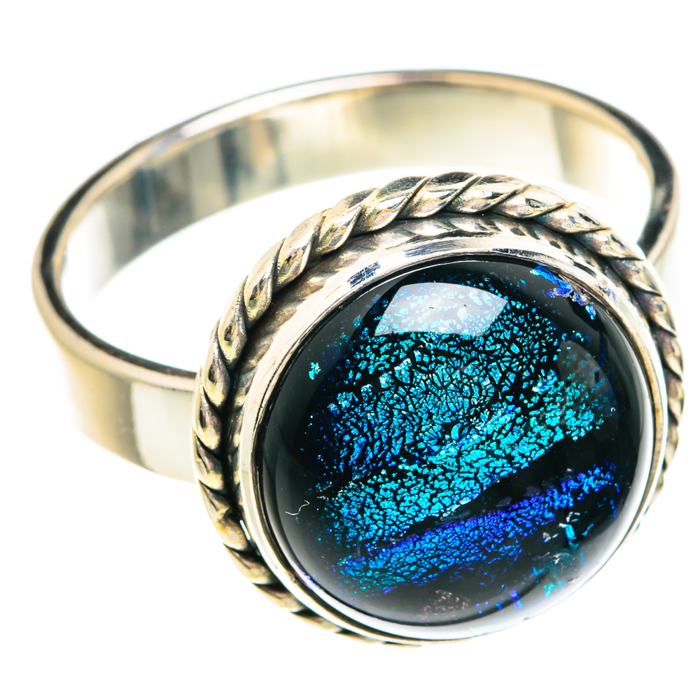Dichroic Glass Rings handcrafted by Ana Silver Co - RING76701