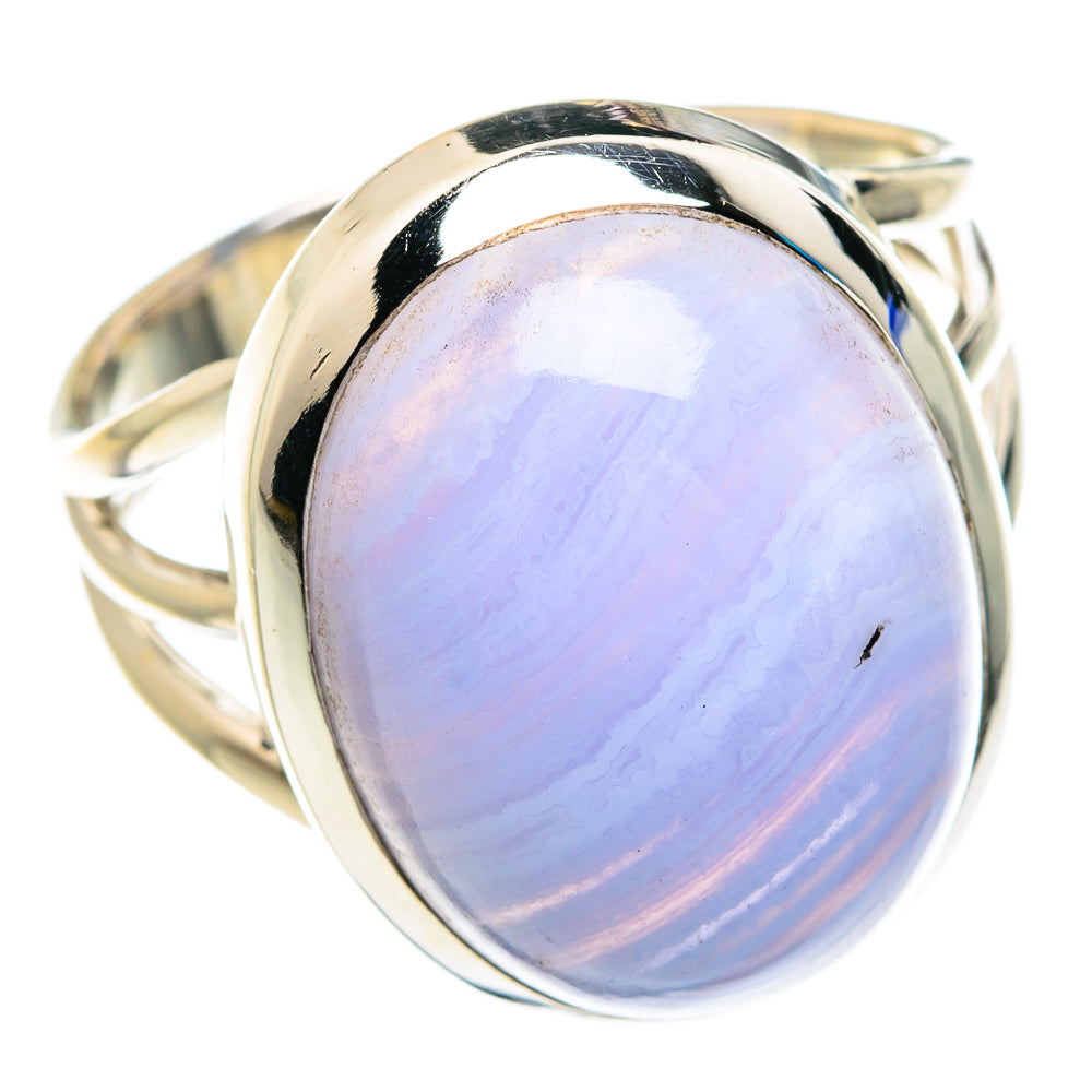 Blue Lace Agate Rings handcrafted by Ana Silver Co - RING76723