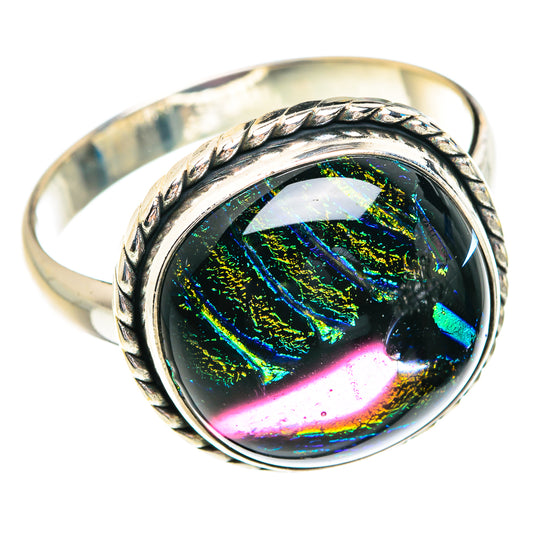 Dichroic Glass Rings handcrafted by Ana Silver Co - RING76725