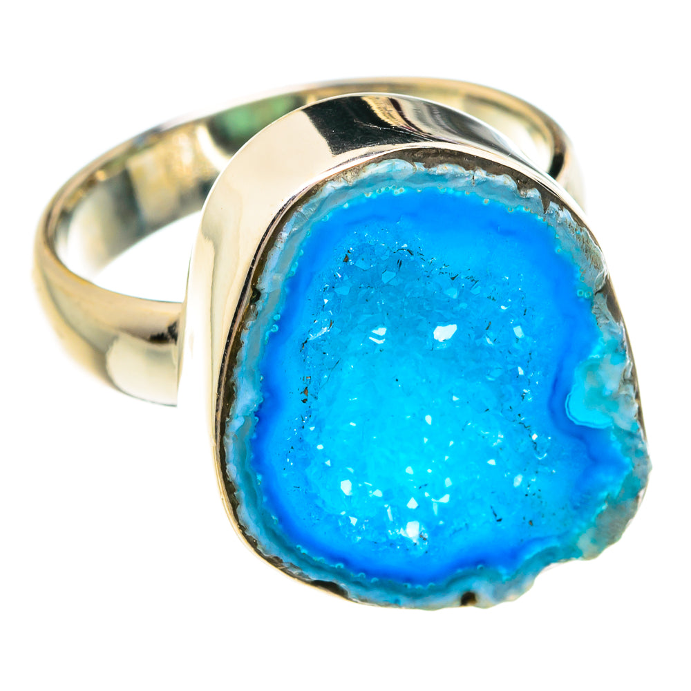 Blue Geode Slice Rings handcrafted by Ana Silver Co - RING76730