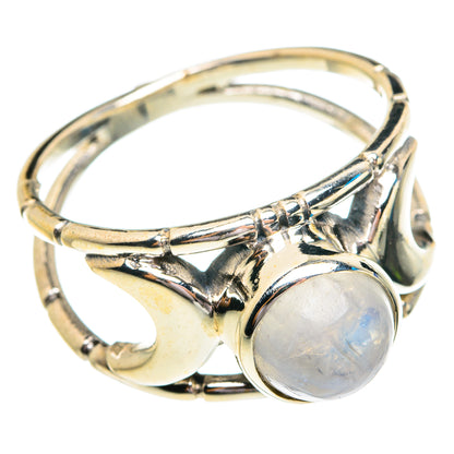 Rainbow Moonstone Rings handcrafted by Ana Silver Co - RING76776