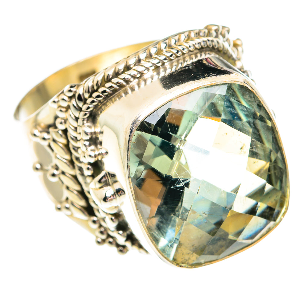 Green Amethyst Rings handcrafted by Ana Silver Co - RING76784