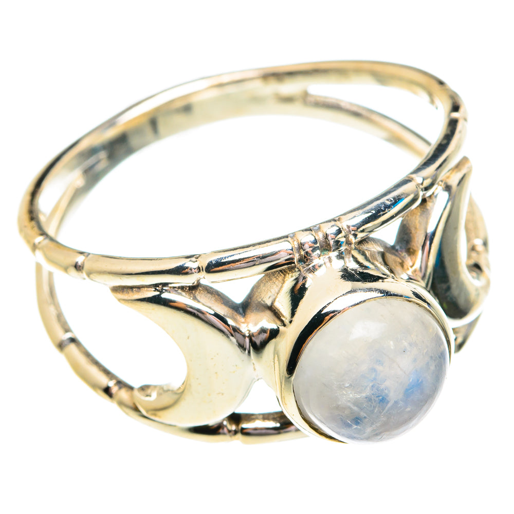 Rainbow Moonstone Rings handcrafted by Ana Silver Co - RING76802