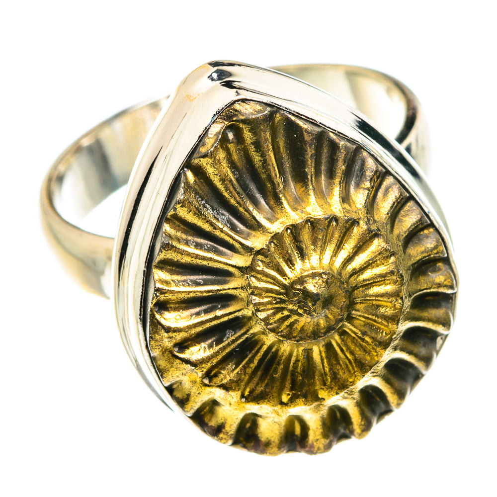 Pyrite Fossil Rings handcrafted by Ana Silver Co - RING76825