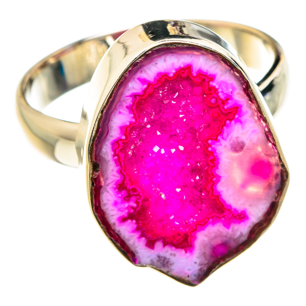 Pink Geode Slice Rings handcrafted by Ana Silver Co - RING76839