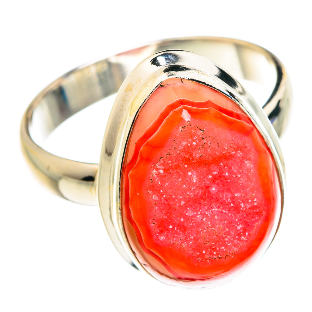 Pink Geode Slice Rings handcrafted by Ana Silver Co - RING76865