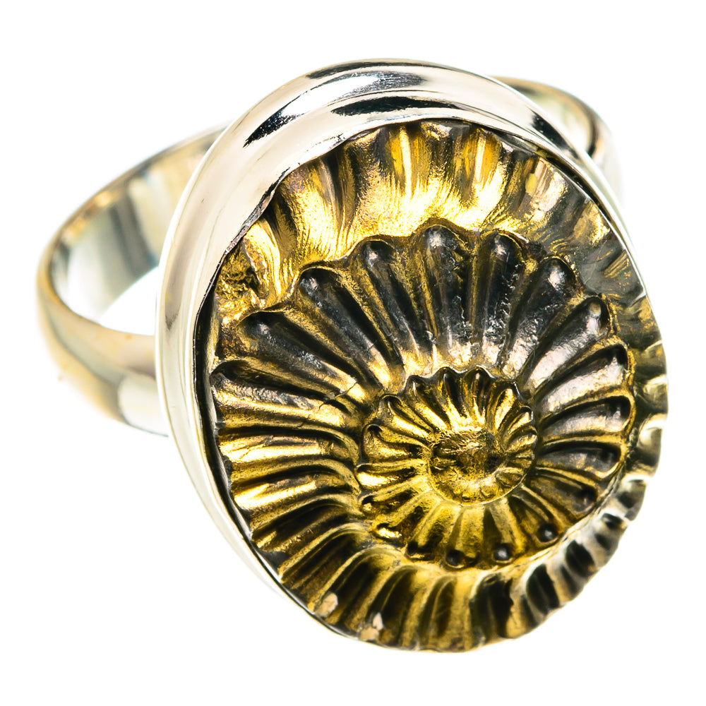 Pyrite Fossil Rings handcrafted by Ana Silver Co - RING76879