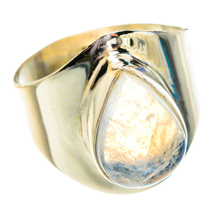 Rainbow Moonstone Rings handcrafted by Ana Silver Co - RING76882