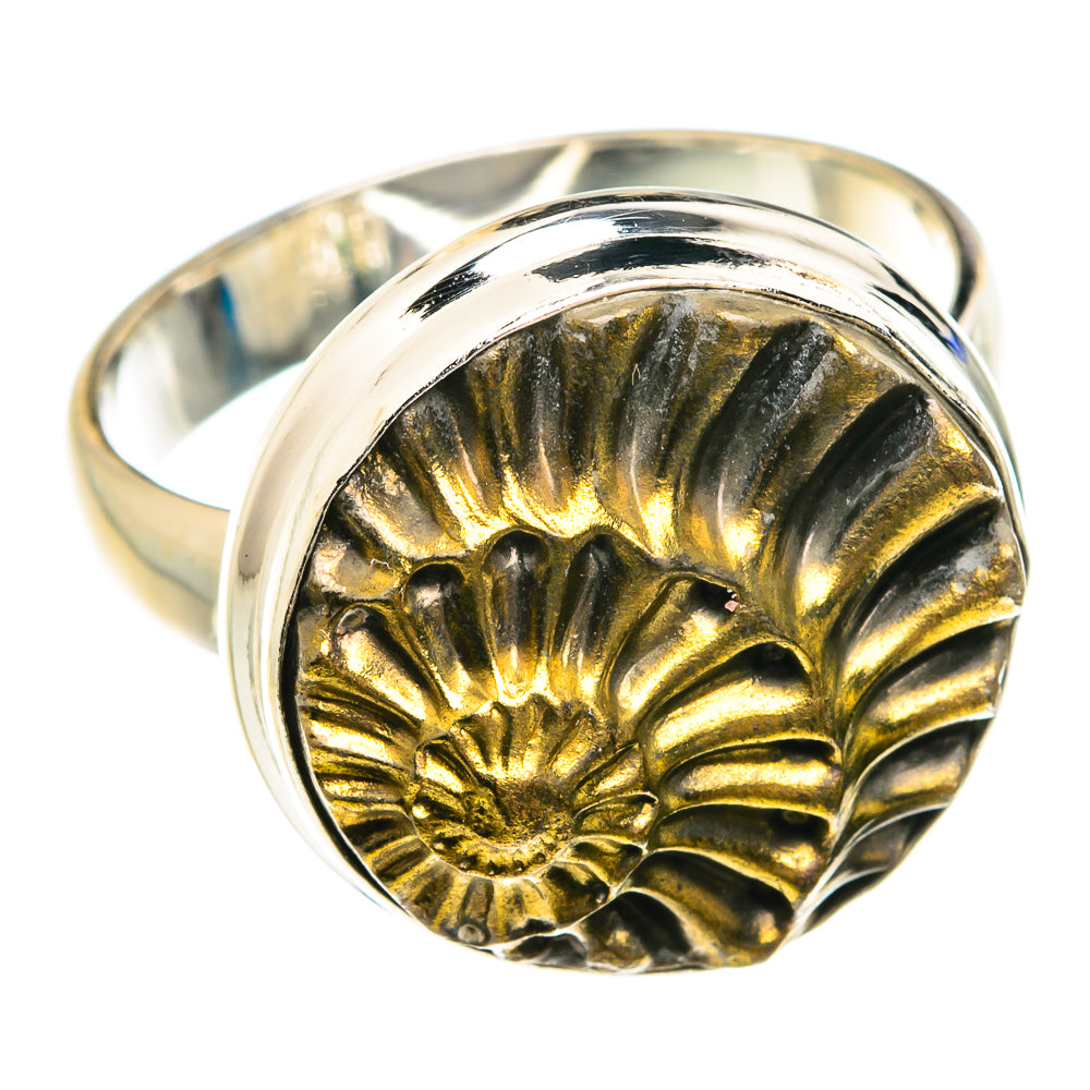 Pyrite Fossil Rings handcrafted by Ana Silver Co - RING76912