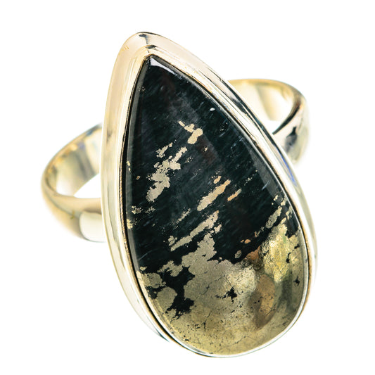 Pyrite in Magnetite (Healer's Gold) Rings handcrafted by Ana Silver Co - RING76913