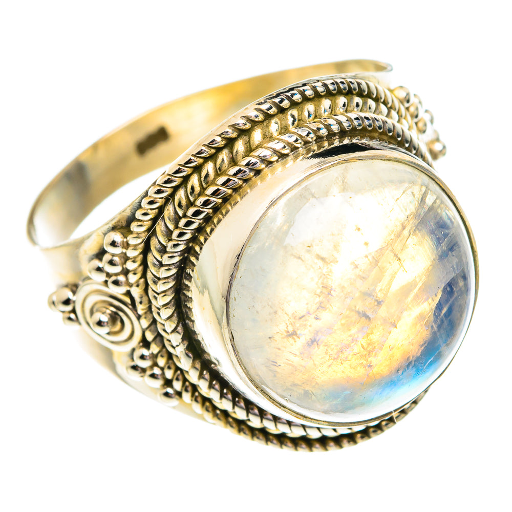 Rainbow Moonstone Rings handcrafted by Ana Silver Co - RING76914