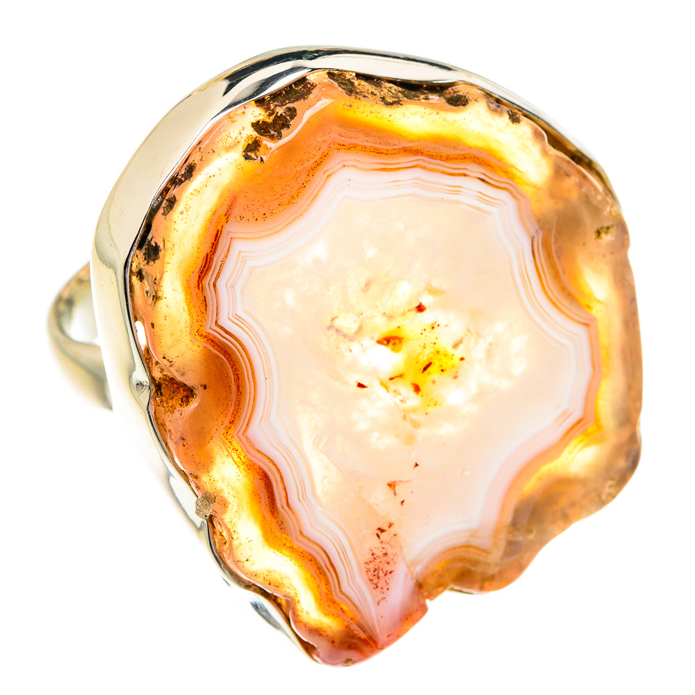 Yellow Geode Slice Rings handcrafted by Ana Silver Co - RING76934