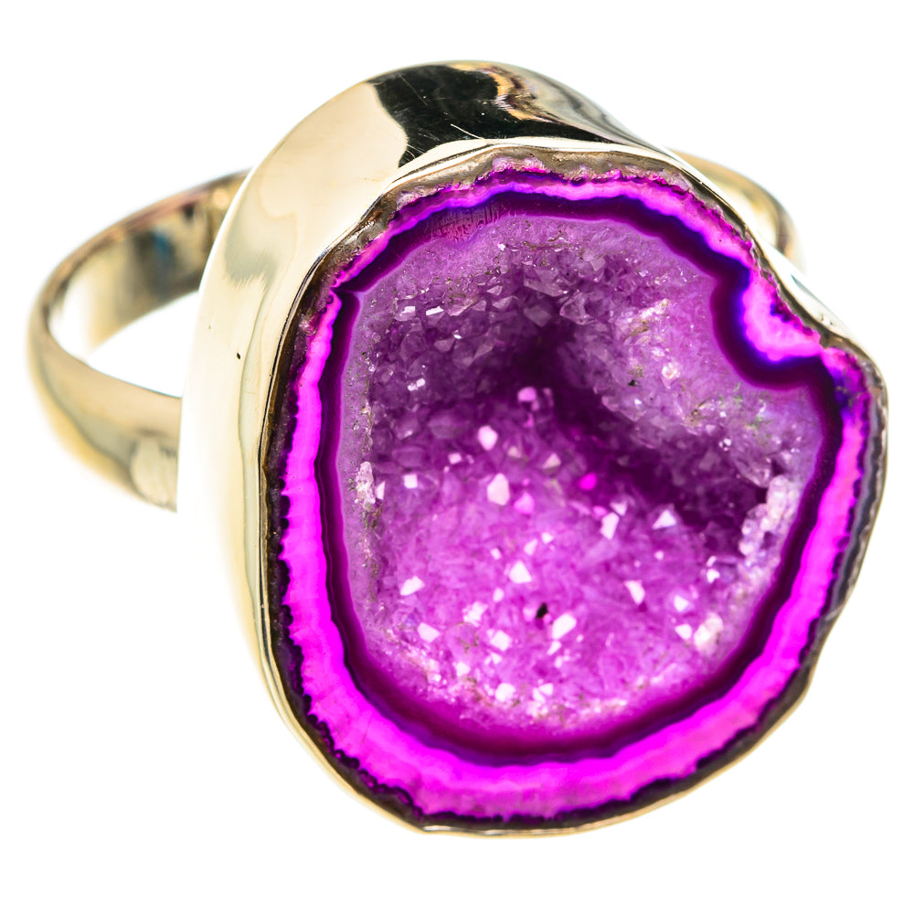 Purple Geode Slice Rings handcrafted by Ana Silver Co - RING76946