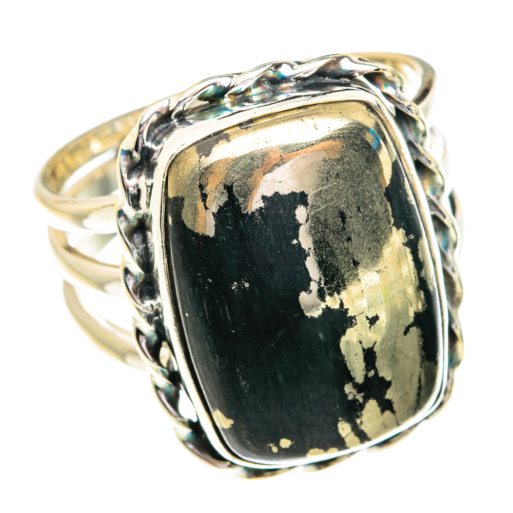 Pyrite in Magnetite (Healer's Gold) Rings handcrafted by Ana Silver Co - RING76950