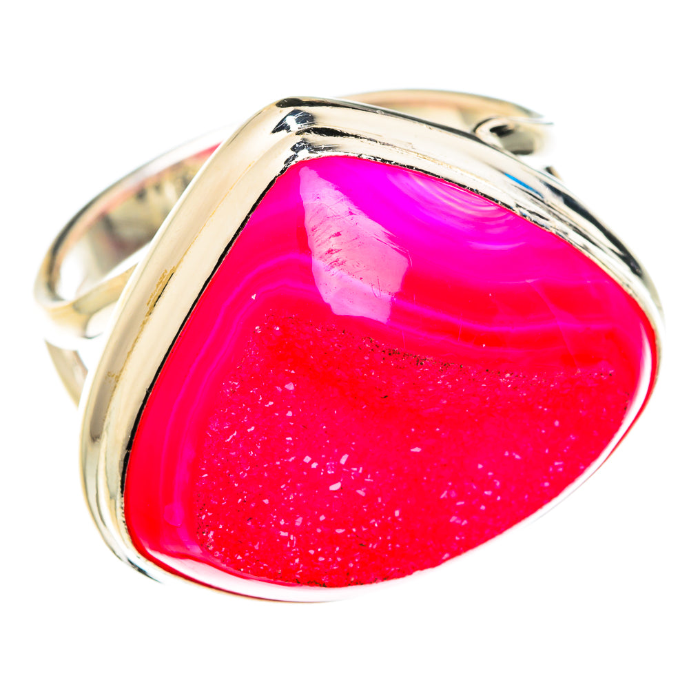 Pink Agate Druzy Rings handcrafted by Ana Silver Co - RING76977