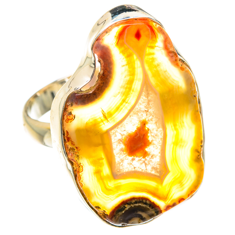 Orange Geode Slice Rings handcrafted by Ana Silver Co - RING77004
