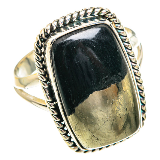 Pyrite in Magnetite (Healer's Gold) Rings handcrafted by Ana Silver Co - RING77046