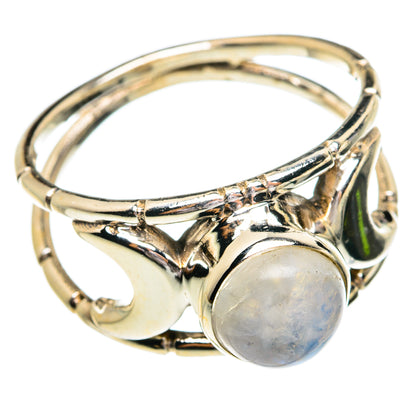 Rainbow Moonstone Rings handcrafted by Ana Silver Co - RING77047