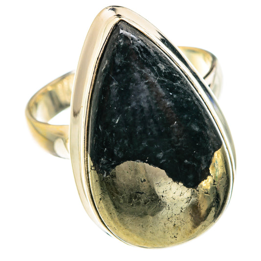 Pyrite in Magnetite (Healer's Gold) Rings handcrafted by Ana Silver Co - RING77076
