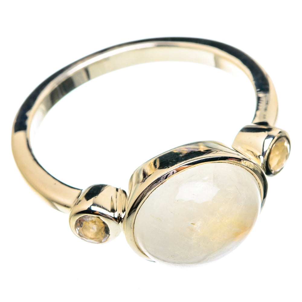 Rainbow Moonstone Rings handcrafted by Ana Silver Co - RING77078