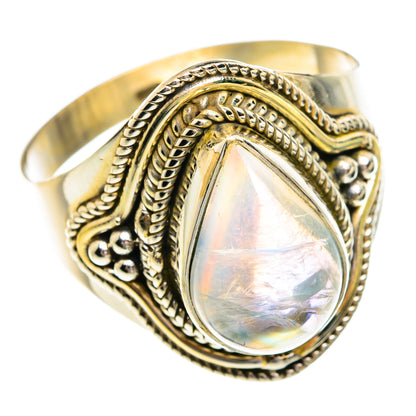 Rainbow Moonstone Rings handcrafted by Ana Silver Co - RING77079