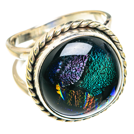 Dichroic Glass Rings handcrafted by Ana Silver Co - RING77080