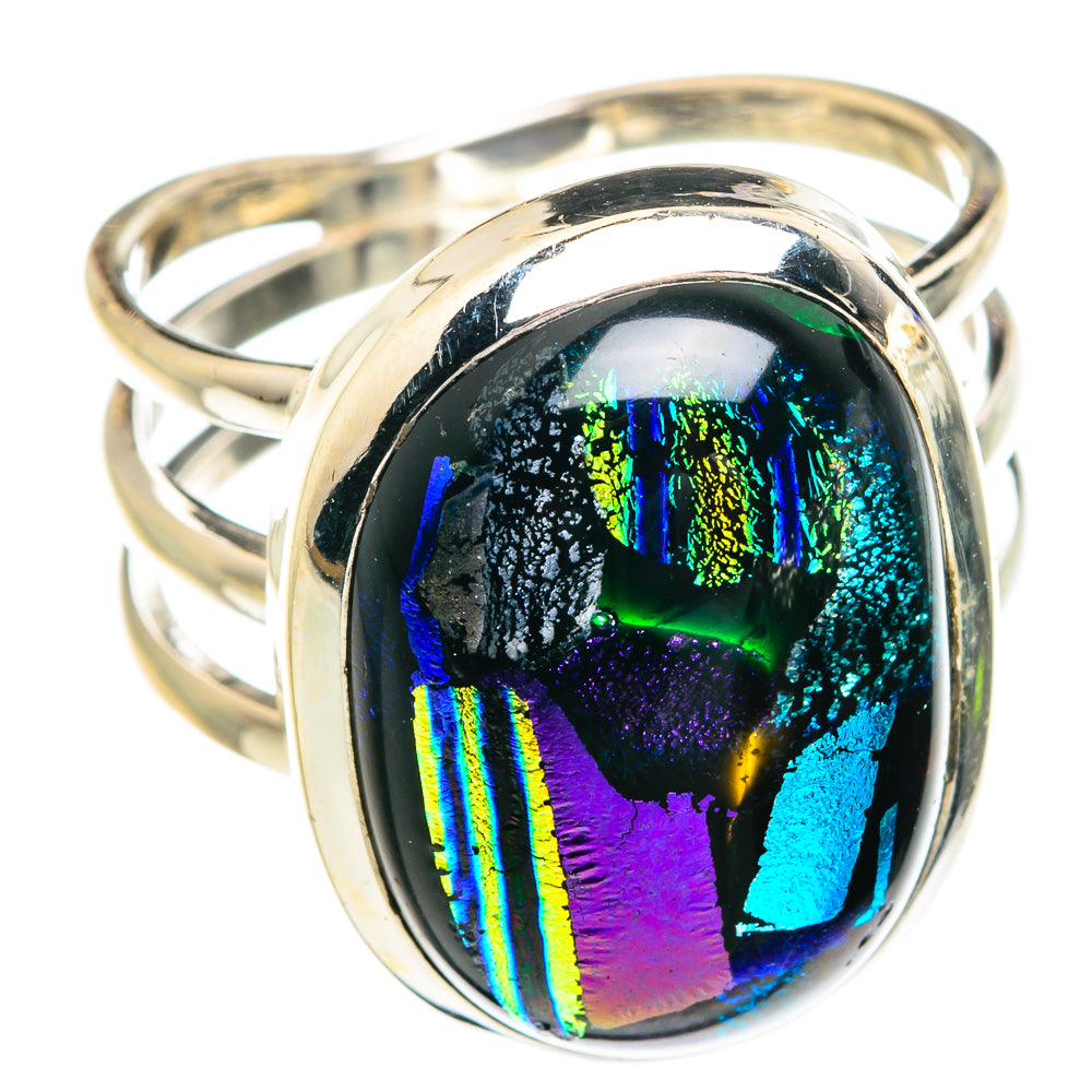 Dichroic Glass Rings handcrafted by Ana Silver Co - RING77081