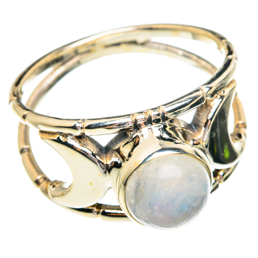 Rainbow Moonstone Rings handcrafted by Ana Silver Co - RING77107
