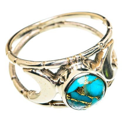 Blue Copper Composite Turquoise Rings handcrafted by Ana Silver Co - RING77116