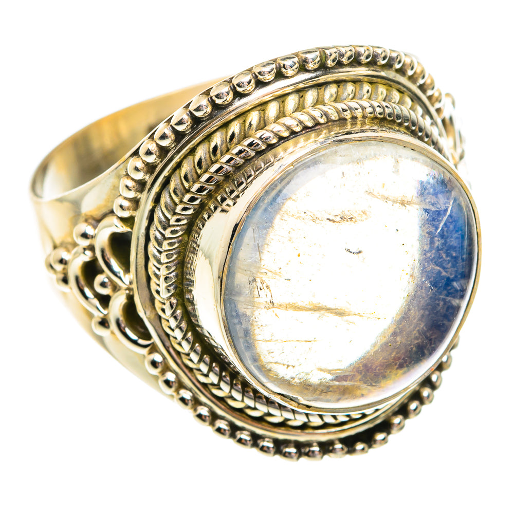 Rainbow Moonstone Rings handcrafted by Ana Silver Co - RING77161