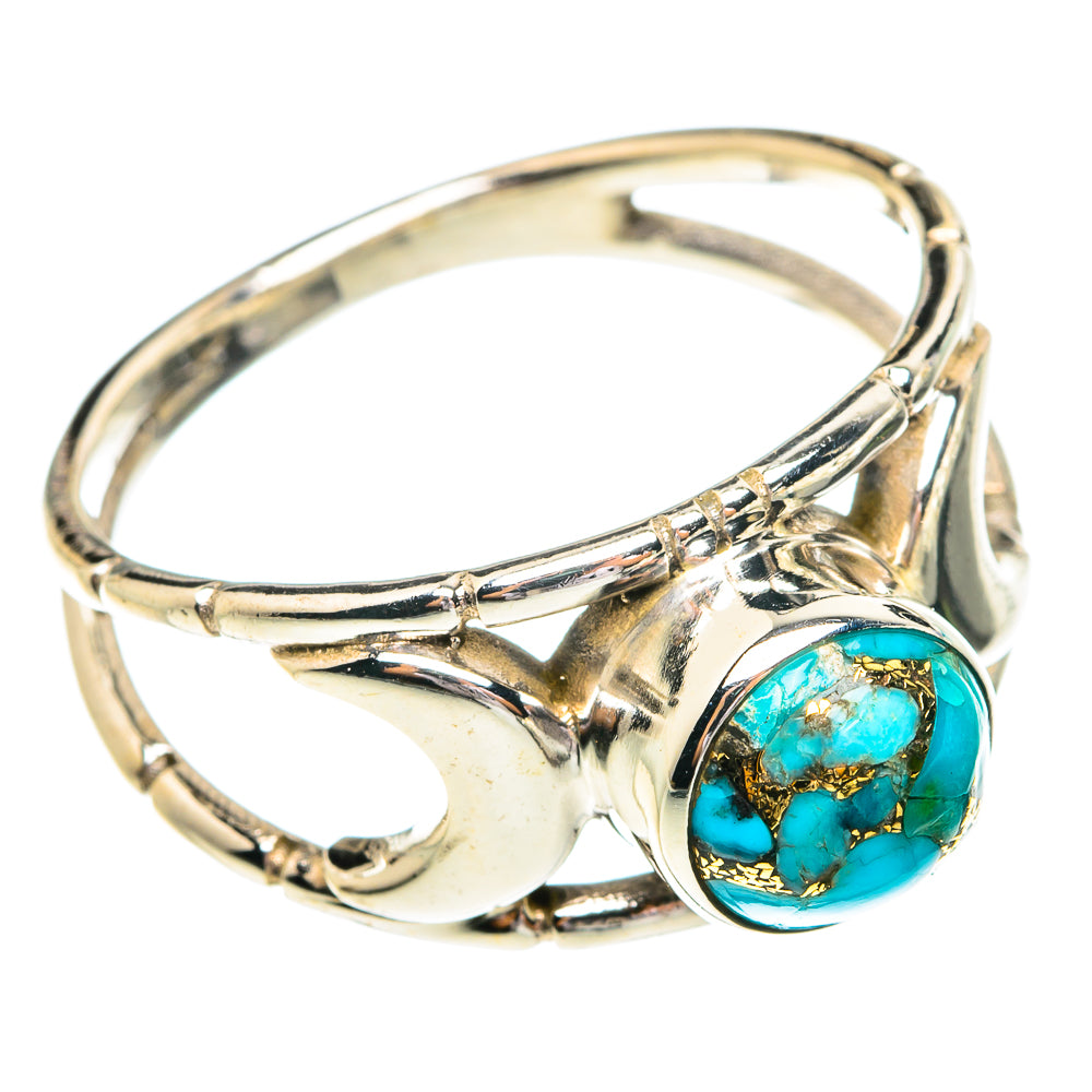 Blue Copper Composite Turquoise Rings handcrafted by Ana Silver Co - RING77191