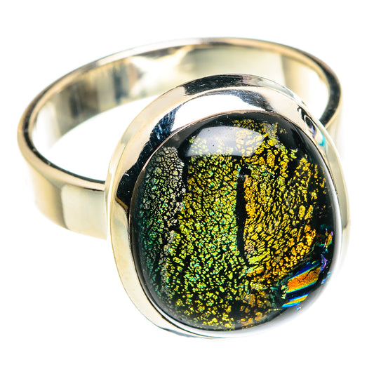 Dichroic Glass Rings handcrafted by Ana Silver Co - RING77207