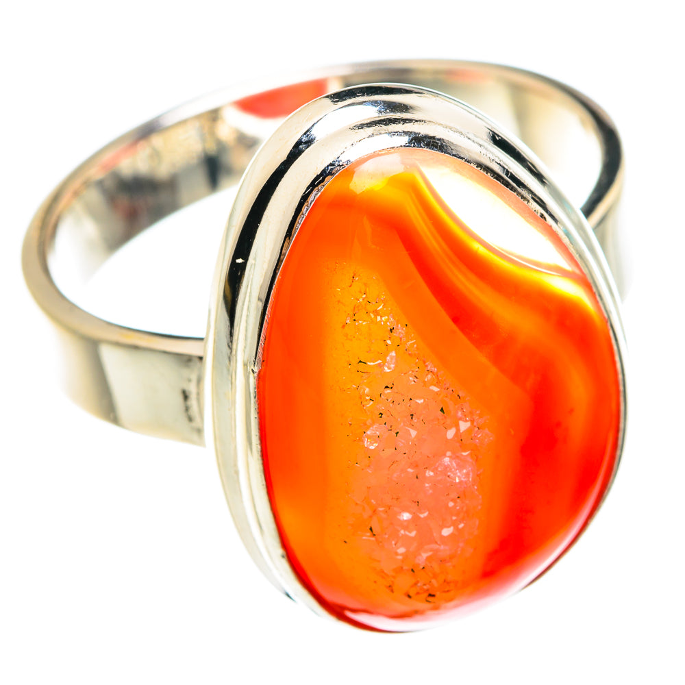Orange Geode Slice Rings handcrafted by Ana Silver Co - RING77231