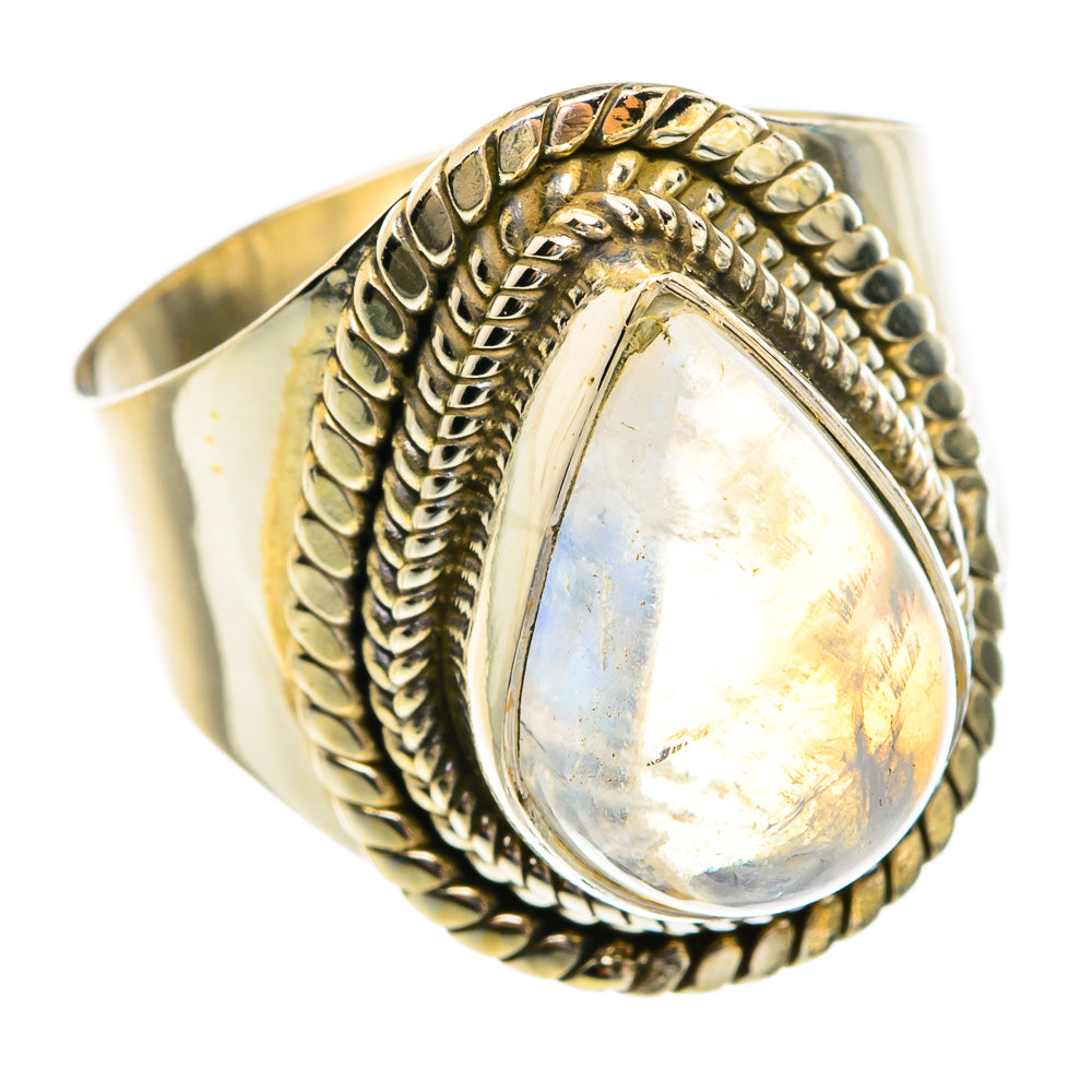 Rainbow Moonstone Rings handcrafted by Ana Silver Co - RING77241