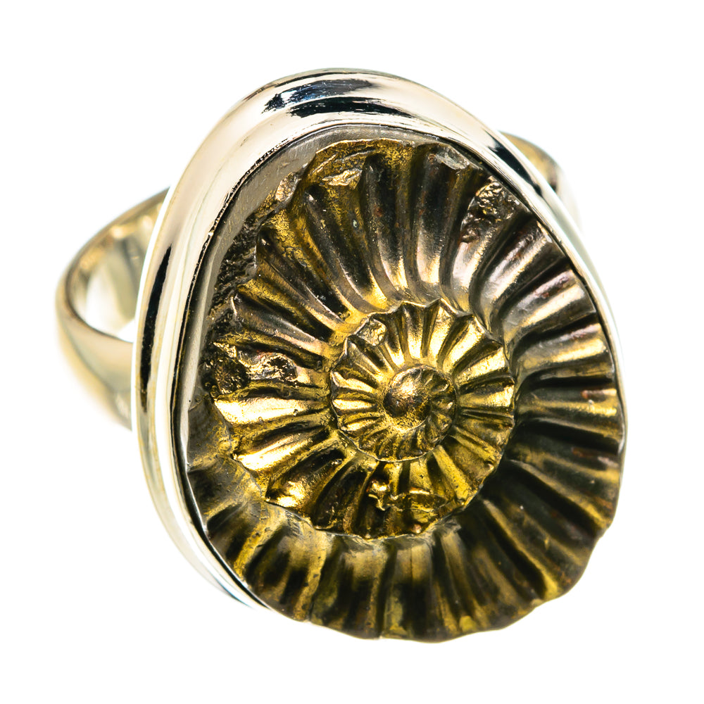 Pyrite Fossil Rings handcrafted by Ana Silver Co - RING77265
