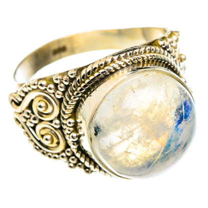 Rainbow Moonstone Rings handcrafted by Ana Silver Co - RING77273