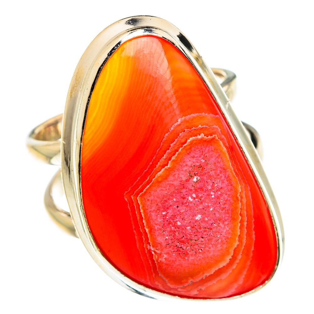 Pink Botswana Agate Rings handcrafted by Ana Silver Co - RING77340