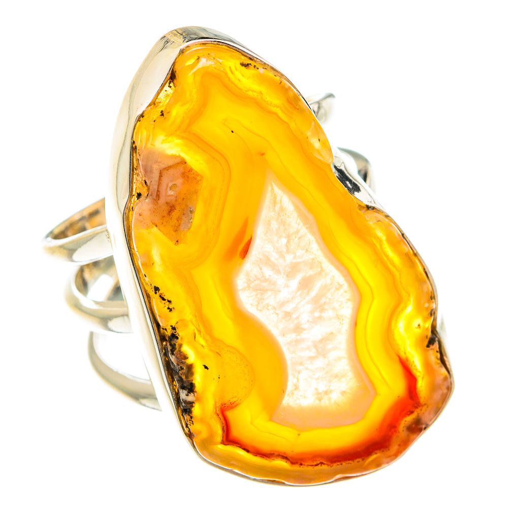 Yellow Geode Slice Rings handcrafted by Ana Silver Co - RING77341