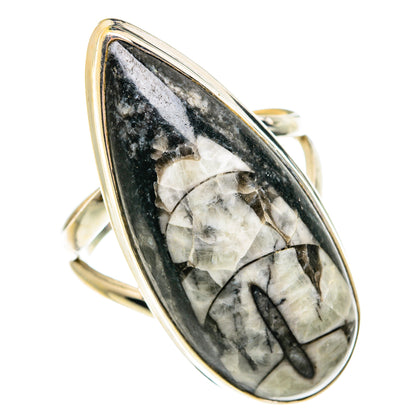 Orthoceras Fossil Rings handcrafted by Ana Silver Co - RING77351