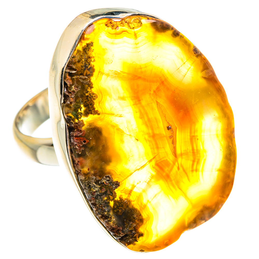 Yellow Geode Slice Rings handcrafted by Ana Silver Co - RING77373