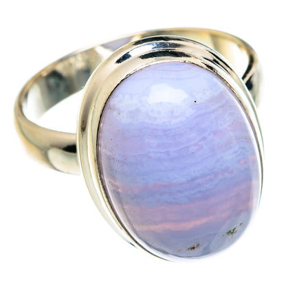 Blue Lace Agate Rings handcrafted by Ana Silver Co - RING77406