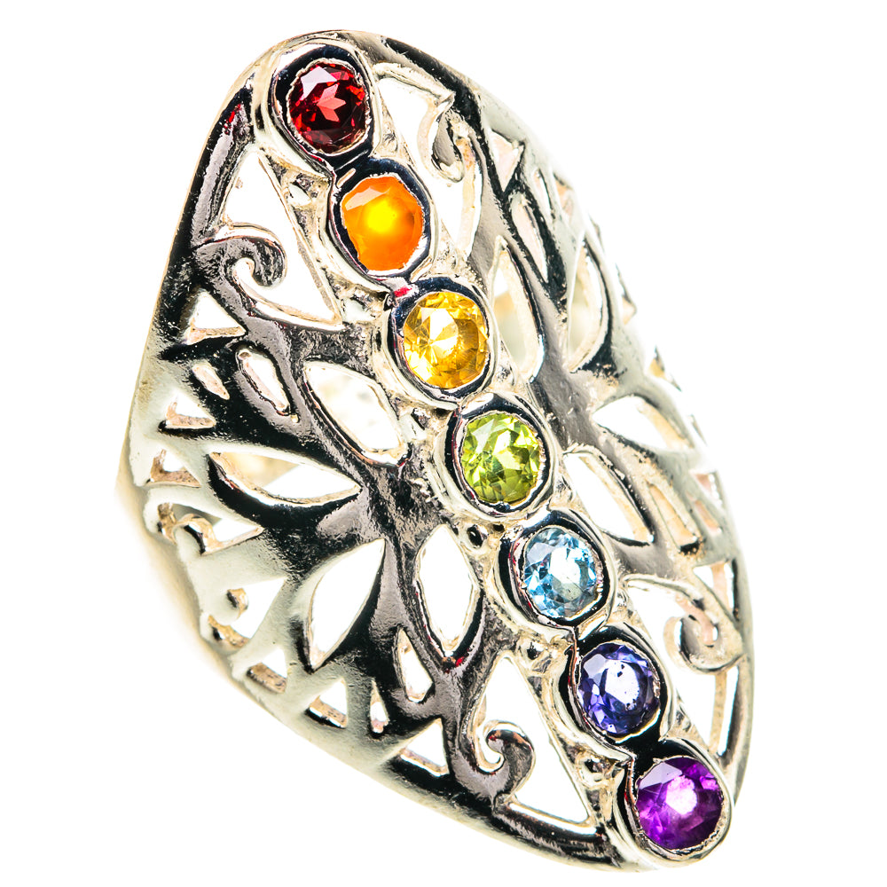 Multi-Stone Chakra Rings handcrafted by Ana Silver Co - RING77408