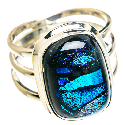 Dichroic Glass Rings handcrafted by Ana Silver Co - RING77415