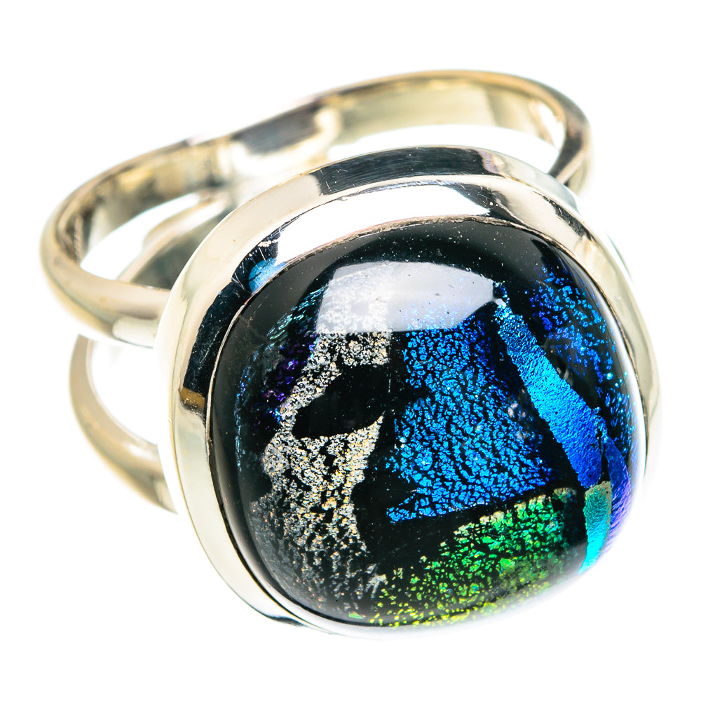 Dichroic Glass Rings handcrafted by Ana Silver Co - RING77440