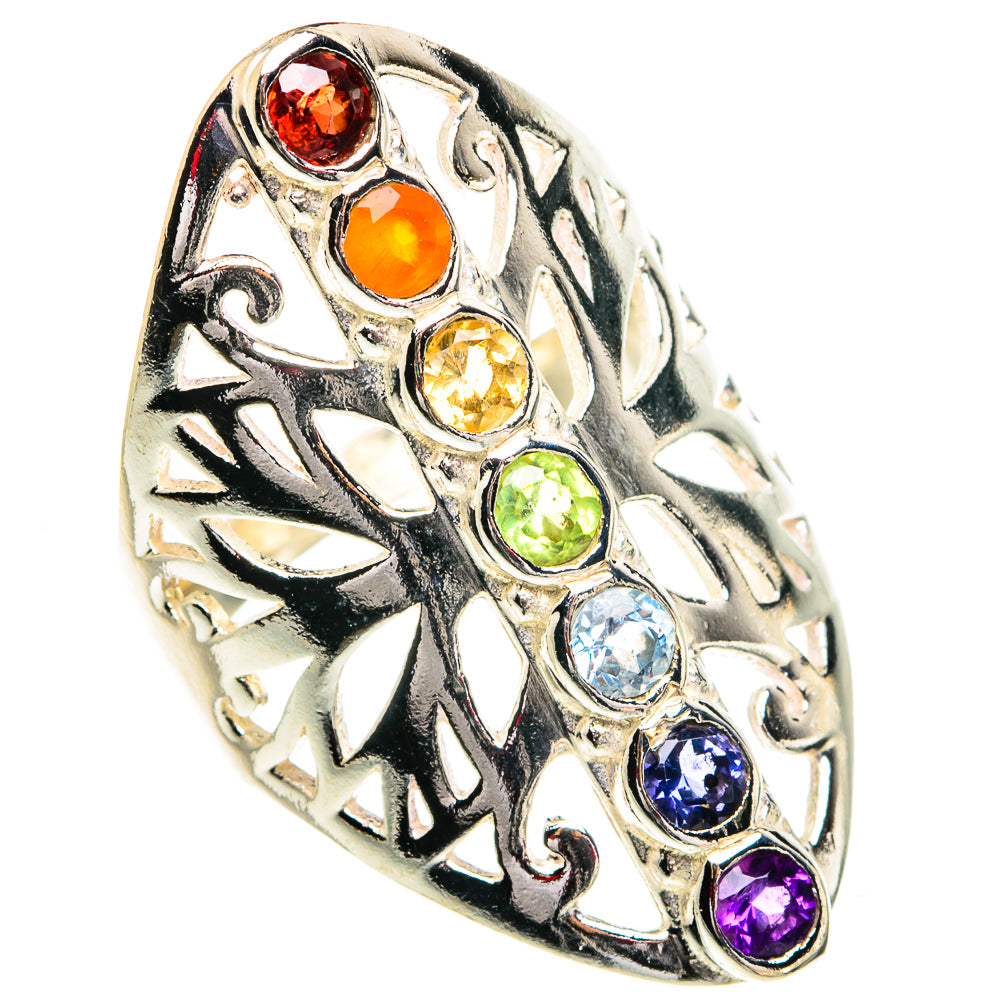 Multi-Stone Chakra Rings handcrafted by Ana Silver Co - RING77441